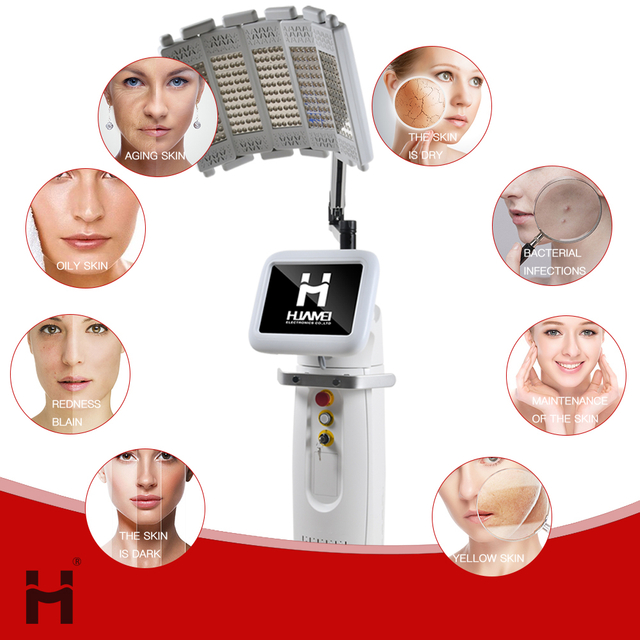 Photodynamic Therapy Treatment of skin diseases, deep skin rejuvenation, skin tightening, acne removal, lightening of spots PDT LED Machine 