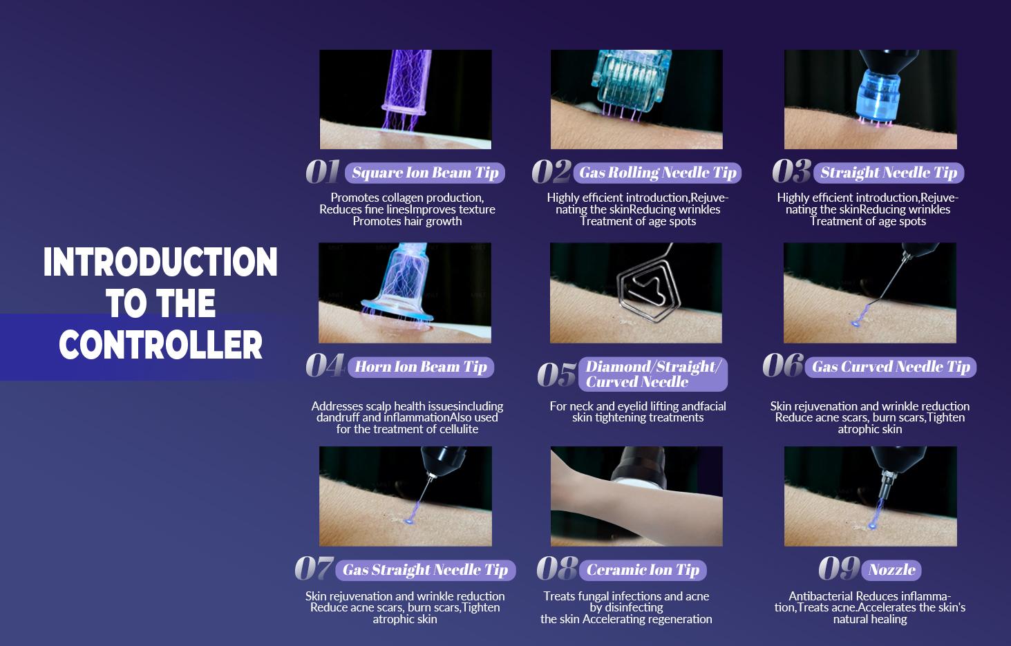 Detailed Functions of 9 Treatment Heads